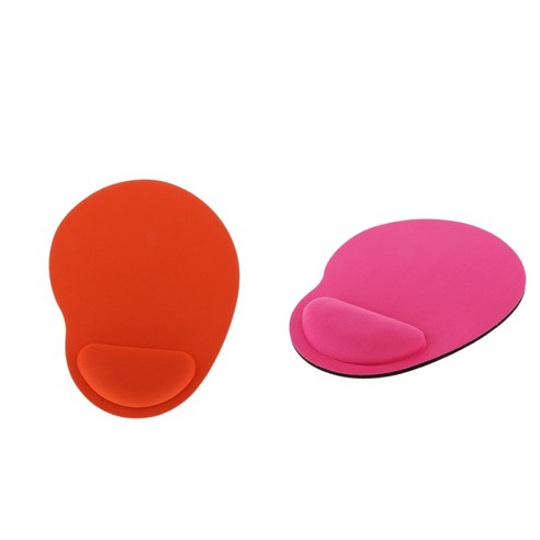 컴퓨터에 대 한 2Pcs 컴포트 소프트 젤 나머지 손목 지원 매트 마우스 패드 게임, 오렌지 레드, 230x180x20mm, PU EVA
