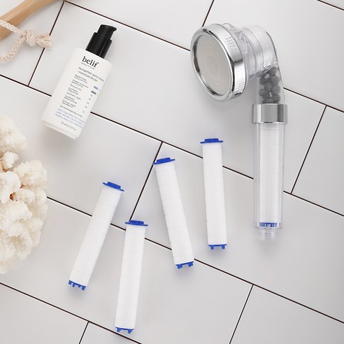 네이쳐리빙 물쎈 정수필터 샤워기 전용 리필 4개