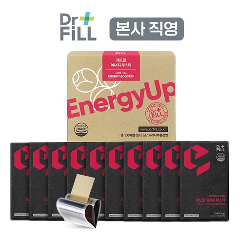 [닥터필] 레드필 에너지 부스터 천연카페인 타우린 제로칼로리, 2.85g, 10개