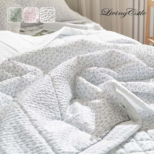 싱그러운 여름밤, 리빙캐슬 들꽃 시어서커 침대패드로 쾌적하게