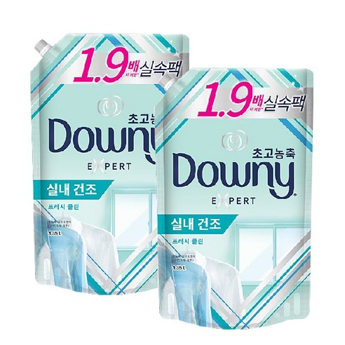 다우니 섬유유연제 엑스퍼트 실내건조 1.35L X 2팩, 2개