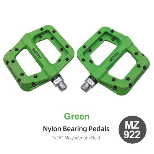 MZYRH-초경량 씰 베어링 자전거 페달 사이클링 나일론 로드 bmx Mtb 페달 플랫 플랫폼 자전거 부품 액세서리, MZ922 Green