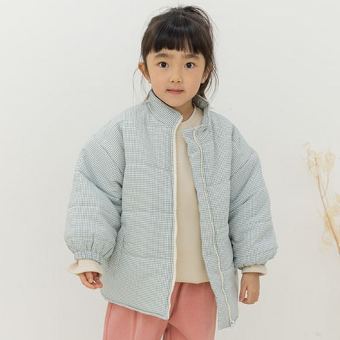 바브키즈 잔체크가오리점퍼