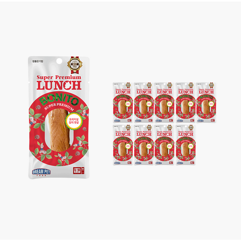 프리미엄 스팀 고양이 간식 런치보니또 30g, 참치뱃살, 10개