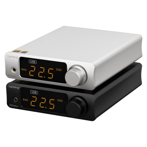 토핑 TOPPING DX3 PRO+ USB DAC ES9038Q2M DSD512 PCM768KHZ 헤드폰엠프 (리모컨 포함), Silver