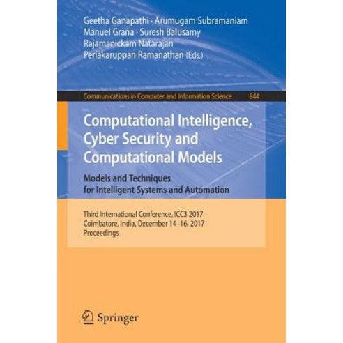 Computational Intelligence Cyber Security and Computational Models. Models and Techniques for Intel... Paperback, Springer