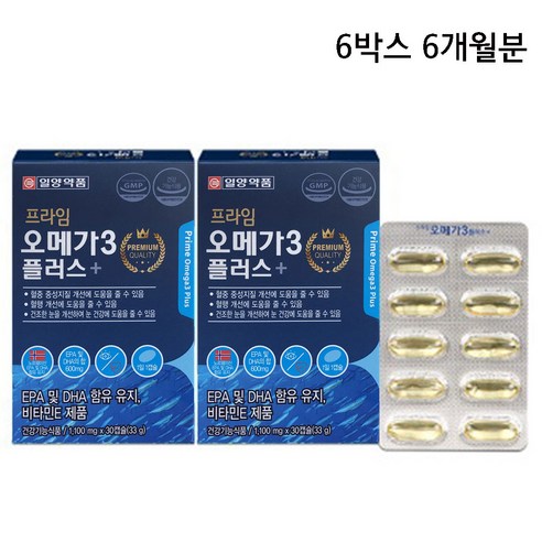 일양약품 노르웨이산 정제어유 오메가3 달맞이꽃종자유 솔잎증류농축액 30캡슐x6박스 6개월분, 60정, 6박스