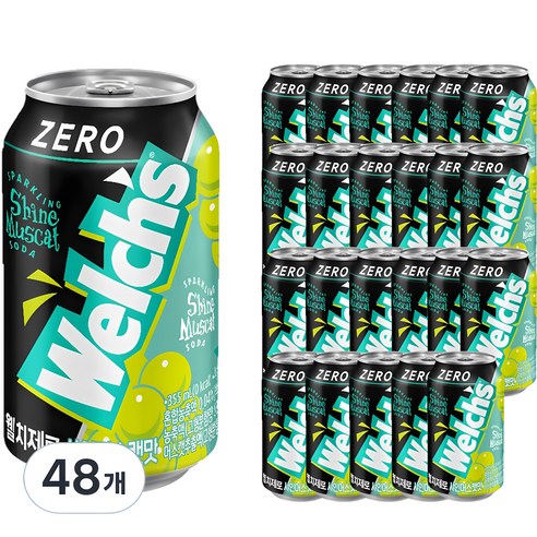 웰치스 제로 샤인머스캣, 355ml, 48개