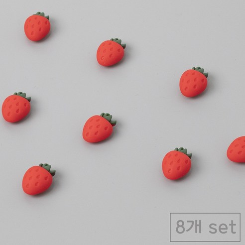 84x84 딸기 냉장고자석 마그네틱 8p 세트, 딸기냉장고자석8p1세트
