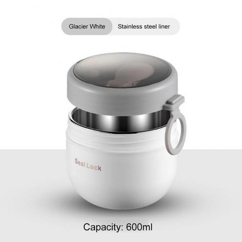전자레인지 가열 절연 수프 보온 용기 식품 마시는 컵 귀여운 모양 과열 방지 낙하 단열 1 개, 04 Stainless steel+600ML+AS sh