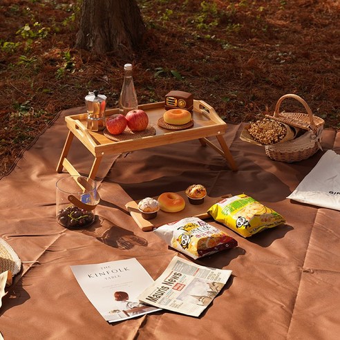 DFMWI.피크닉 매트.Picnic mat.--피크닉 매트 야외 캠핑용 방습매트와 인스풍 봄 피크닉 포평 휴대용 방수 야취매트자, 캐러멜 컬러 200X300 적합 1-8 (바느질)