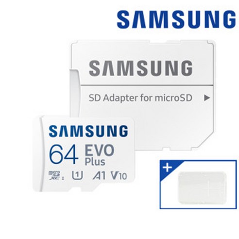 삼성전자 마이크로SD카드 EVO PLUS MB-MC64KA/KR + SD카드 케이스, 64GB+SD카드 케이스