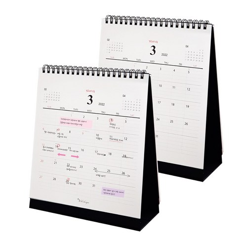 아이씨엘디자인 Desk Calendar 2023 M, 2개, black