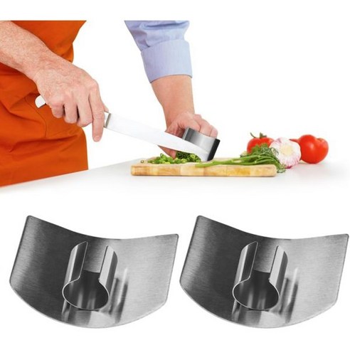 칼 가방 꽂이 나이프 케이스 칼집 스테인리스 손가락 손보호대 식품용 다기능 손가락보호대 절단 저항성 코츠 세트 주방 도구 채소를 자르는 손가락보호대2PCS 칼꽂이세트