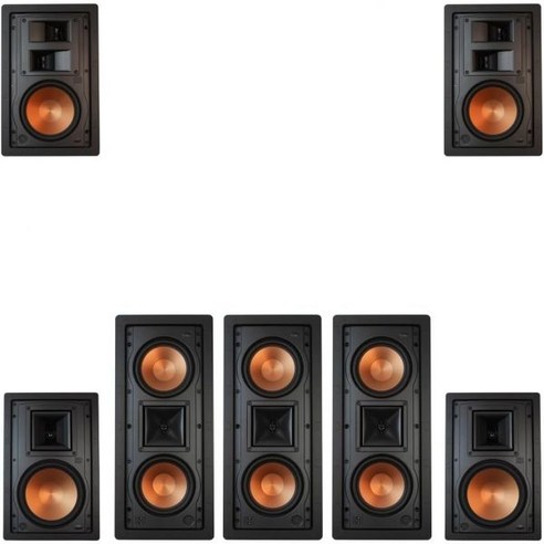 Klipsch 7.0 in-Wall System with 4 CDT-5800C II 1 R-5502W 2 R-5800W, Klipsch 7.0 in-Wall System wit