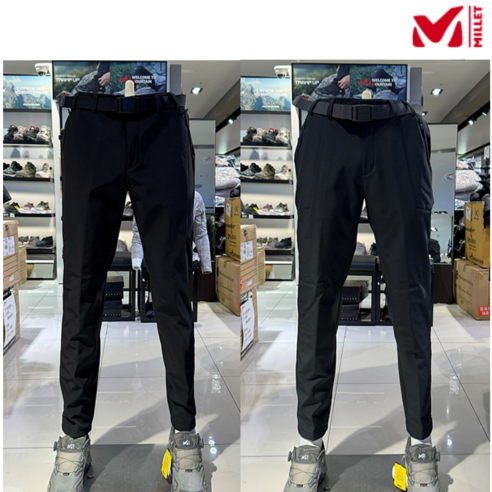 밀레 [겨울] 남자 톡톡한 안감 기모처리와 깔끔한 타입의 기본형으로 일상에서 착용하기 좋은 아웃도어 겨울 기모 팬츠 PAUL0317