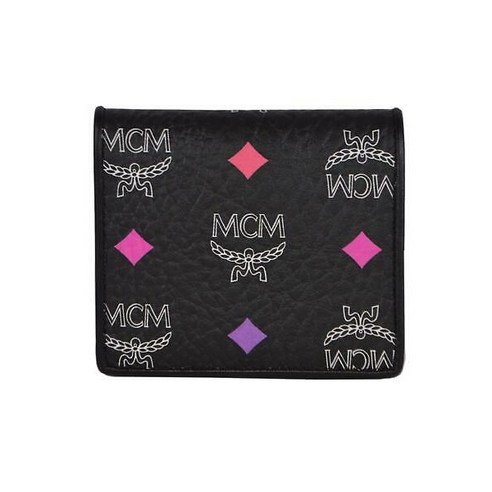 205009 MCM 엠씨엠 블랙 Diamond Spectrum Visetos 미니 Flap Bifold ID 지갑 MYSAASV01BA001