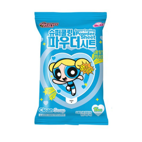미스사사 슈퍼 쿨링 파우더 시트 데오드란트 클린솝 15매, 87g, 2개