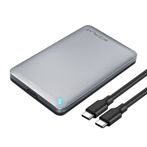 위즈플랫 포터블 외장하드 케이스 USB-C TO C USB 3.2 Gen2 HDD SSD FHD-254UC-C