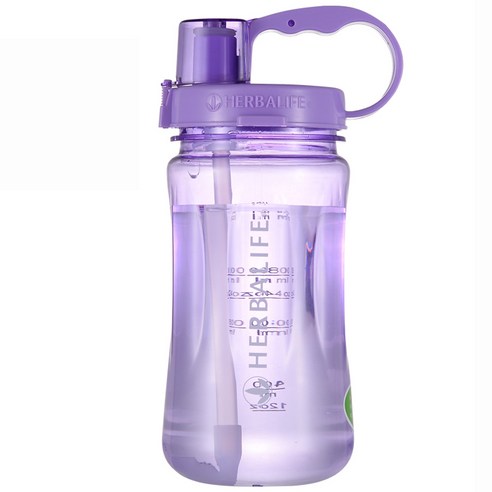 [XIG] 1000ml Herbalife 영양 스포츠 하이킹 물병 피트니스 밀짚 식품 등급 플라스틱 물병, Purple 1000ml