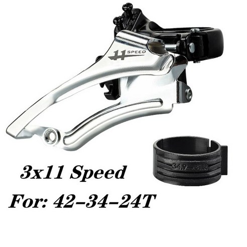 자전거변속기 변속레버 MicroNEW-산악 자전거 3x7 8 9 10 11 단 앞 변속기 ALIVIO / ACERA 호환 체인 링 42-34-24T, [01] FD - 3x7 8 9 Speed, 1개