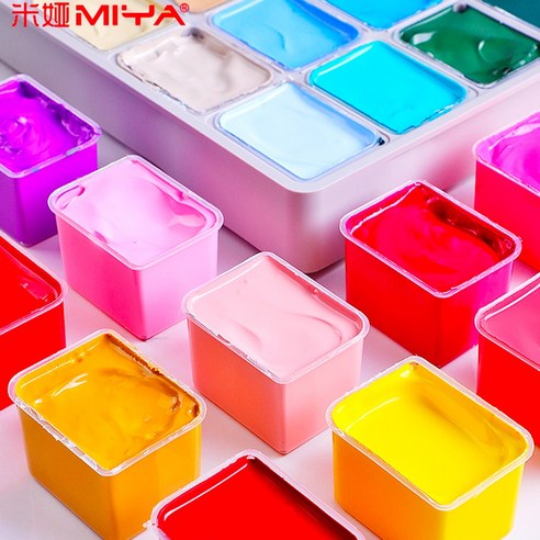 미야 젤리 과슈 수채물감은 세계적인 미야 브랜드의 미술용품으로, 아름다운 그린색의 24가지 수채물감으로 구성되어 있습니다.