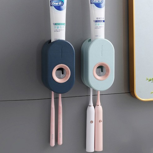 치약 짜개 디스펜서 칫솔걸이, 민트, 민트