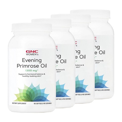GNC 우먼스 이브닝 프림로즈 오일 1300mg 소프트젤 글루텐 프리 무설탕, 90개입, 4개
