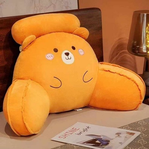 독서 큰 기숙사 베개 침대 소프트 쿠션 등받이 소파 빵, 오렌지 곰돌이에는 지퍼 탈부착이 가능한 라지 쿠션+