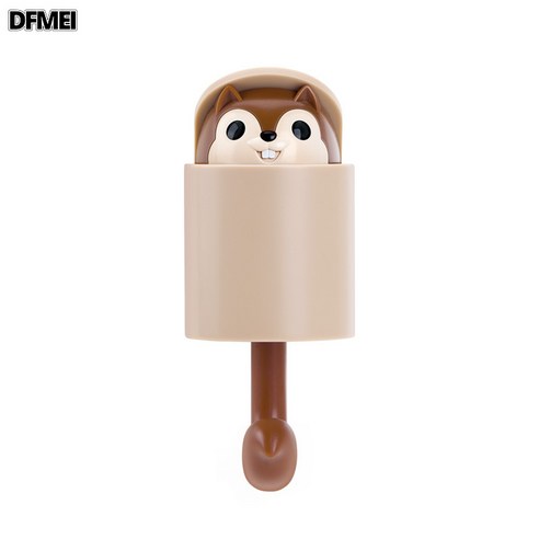DFMEI 문뒤걸이 옷걸이 귀요미 끈끈이 아이디어 다람쥐걸이 벽걸이 벽걸이 현관 수납 열쇠걸이, 카멜란지