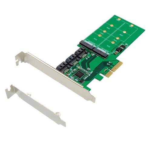 Xzante PC용 PCI-E X4 SATA 3.0 + M.2 B 키 SSD 어댑터 확장 카드, 그레이 & 블랙