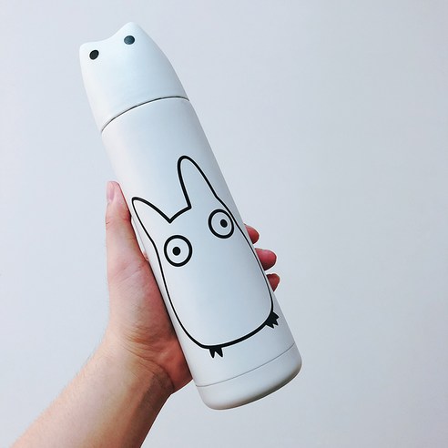 YANG 물 컵 간단한 모리 플라스틱 컵 귀여운 고양이 물 컵 여름 휴대용 방울 남성용 여성 휴대용 컵, 색깔3, 하나