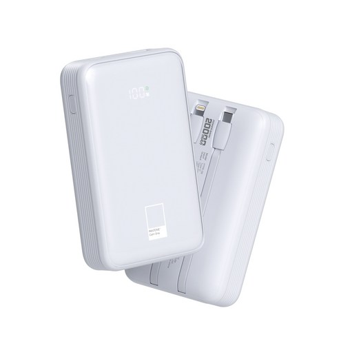 팬톤 22.5W PD 고속충전 빌트인 케이블 보조배터리 20000mAh, Creamy Yellow