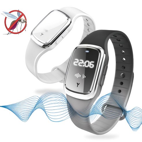 Fowod 휴대용 USB충전 초음파 주파수 모기퇴치기, 흰색