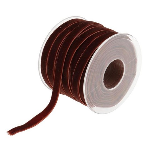 수제 헤어 클립 헤어 리본 헤어 액세서리 재봉 공예 리본 벨벳 리본 신발 bowknot diy 리본 1cm 20yard, 커피, 설명