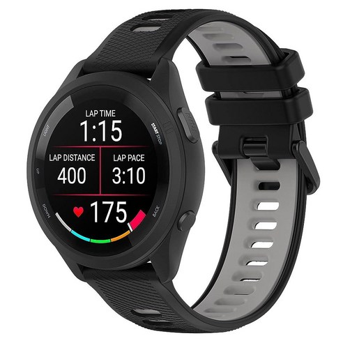 Garmin Vivoactive 4S 40mm 시계 밴드용 18mm 시계 밴드 Garmin Forerunner 265S /Forerunner 255s/ Forerunner 255, Black/Grey