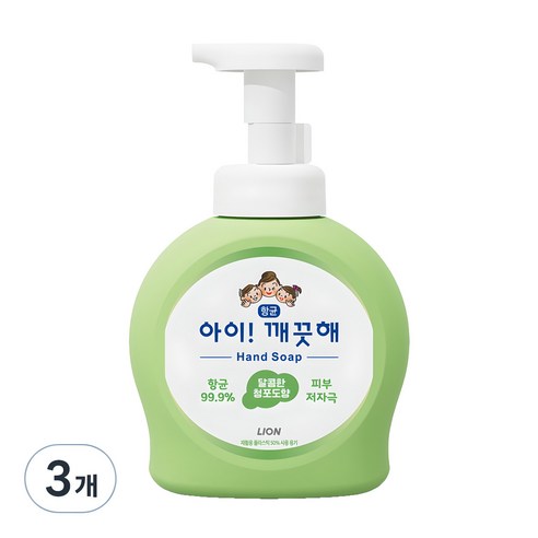 아이깨끗해 향균 폼 핸드솝 청포도향, 490ml, 3개