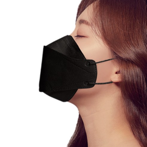 에어에이드 비말차단 마스크 3D접이식 대형 성인용, 50개입, 1개, 블랙