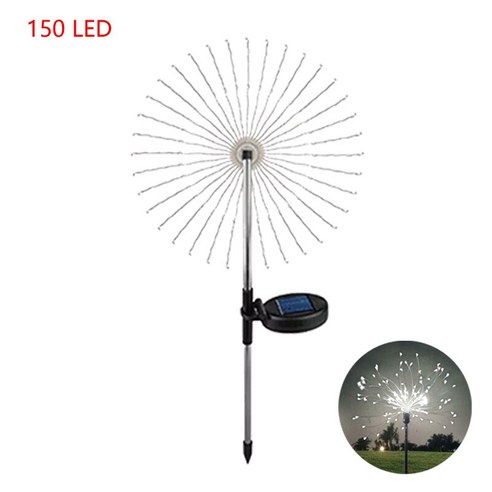 150LED 태양 야외 잔디 민들레 방수 플래시 문자열 조명 잔디 불꽃 램프 정원 크리스마스 장식 안뜰 조명, 2 PCS_150 led white