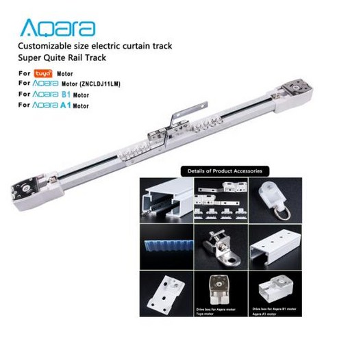 Aqara 슈퍼 사일런트 전기 커튼 트랙 맞춤형 스마트 홈 투야 코니스 레일 Aaqra Zigbee A1 B1 모터 및 투야 모터용, 72) 4.4m or Less For Aqara B1, 1개