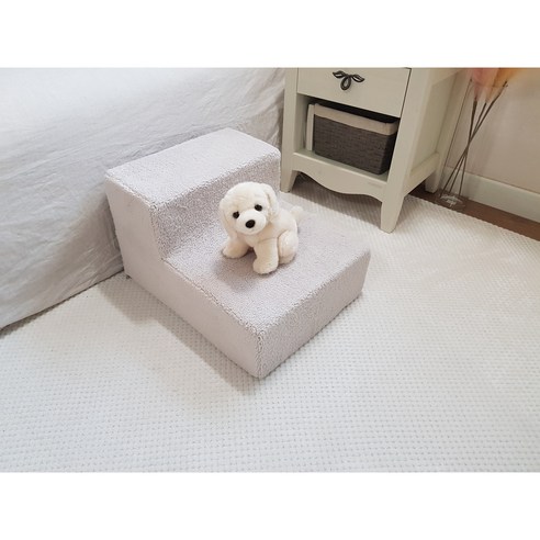 8 DECO 강아지계단 애견계단 펫스텝 침대_패브릭 베이지 2단, 패브릭 베이지 2단