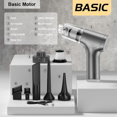 호환 사이클론 필터 충전식 배터리 기계 액세서리 핸드헬드 무선 자동차 진공 청소기 미니 세차, 02 AU00021, 한개옵션1, 02 Basic