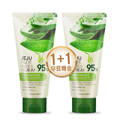 더페이스샵 신선한 제주 알로에 수딩젤 튜브형 300ml 1+1, 1개