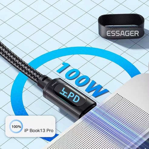 Essager LED 디스플레이 PD 100W 초고속 충전 케이블: 고속 충전의 혁명