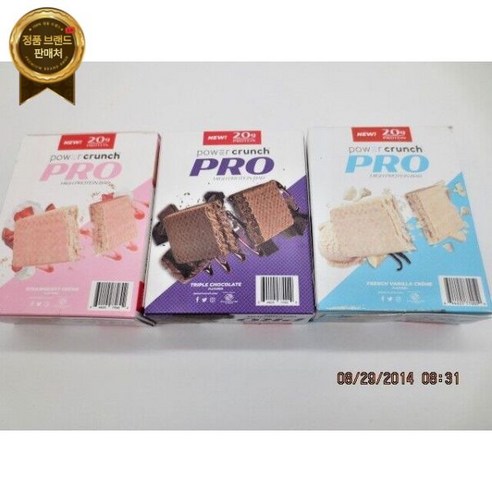 Power Crunch 파워 크런치 PRO 단백질 웨이퍼 바 버라이어티 팩 3가지 맛 12-2온스 바, 1개