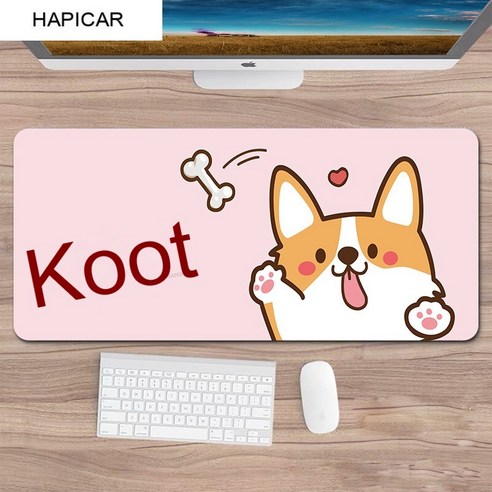 YJQ 귀여운 마우스 패드 Comtuper 데스크 매트 대형 XXL Mousepad Kawaii 게임 Accessoroes 노트북 게이머 키보드 MacBook 방수 Maus 매트, 육군 녹색