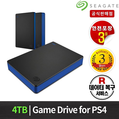 씨게이트 Game Drive for PS4 외장하드, 블랙 STGD4000400, 4TB