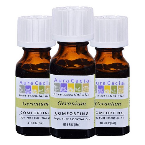 아우라카시아 퓨어 에센셜 오일 제라늄, 15ml, 3개