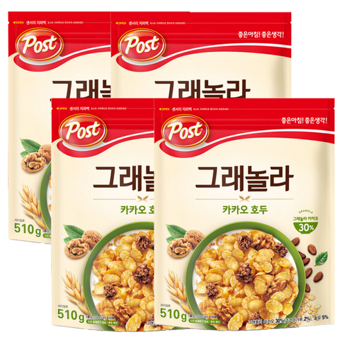 포스트 동서 카카오 호두, 510g, 4개