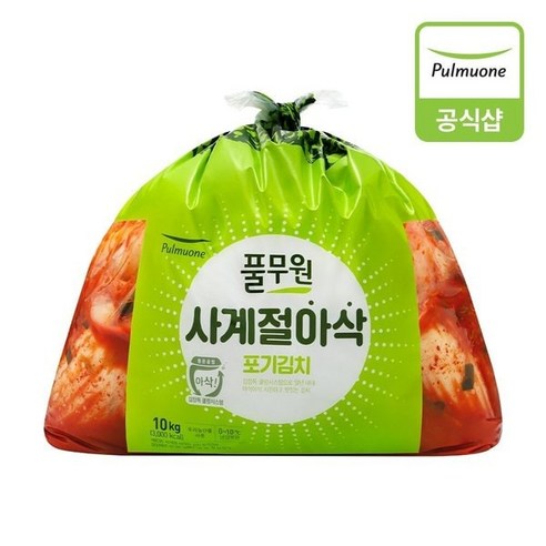 풀무원 사계절 아삭 포기김치, 10kg: 깊어가는 계절의 맛, 한 상 가득한 풍요 풀무원포기김치10kg